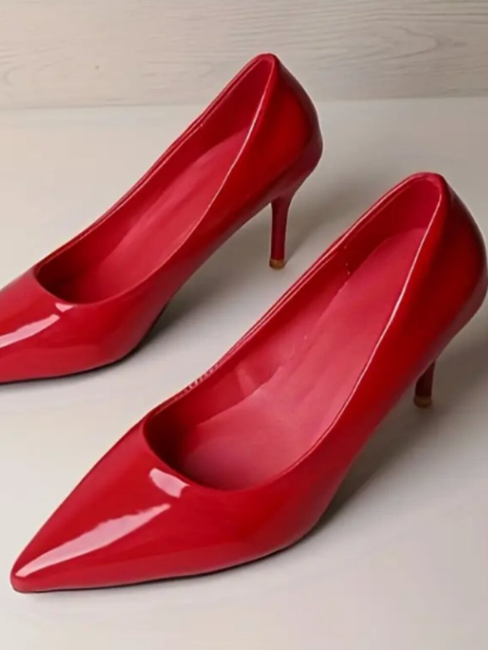 Lipstick Red Vinyl Heels Size 39 (US 8.5)